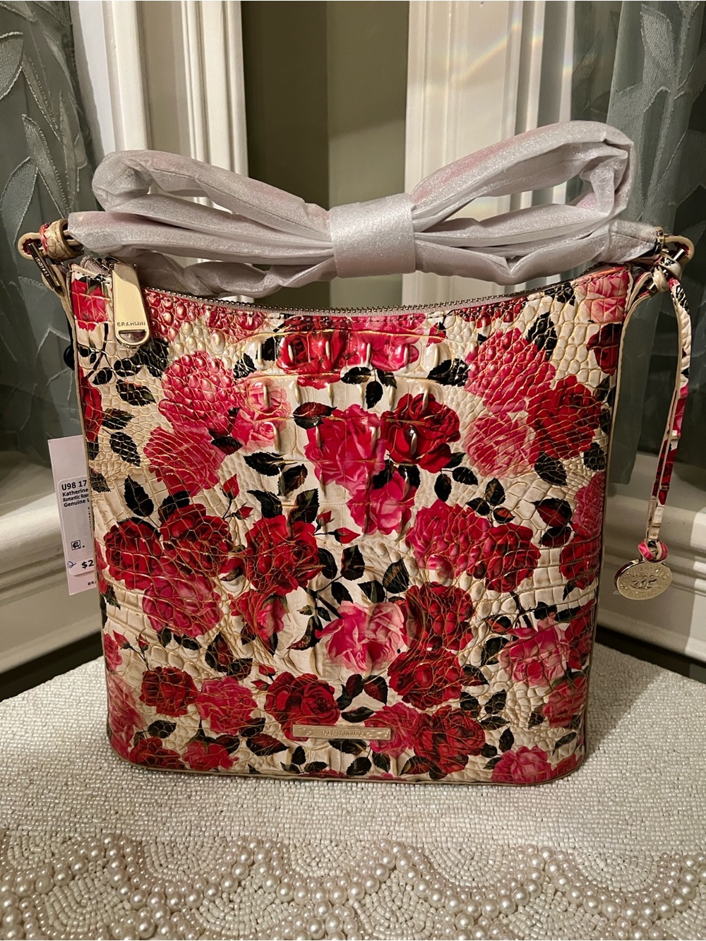 NWT Brahmin Leather KATHERINE Crossbody, Romantic Roses Ombre (2)